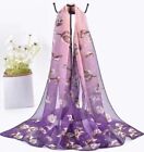 Light Pink Purple Chiffon Floral Lily Flower Scarf Wrap Buy One Get One Free