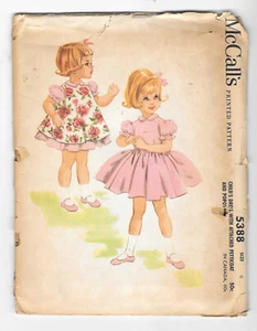 VTG 1960s McCalls 5388 Girls Dress Attached Petticoat Sewing Pattern Sz 6 Uncut - Picture 1 of 2