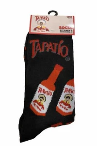 Odd Sox Tapatio Hot Sauce Crew Socks Men's Size 6-12 One Pair Fun Food Black - Picture 1 of 2