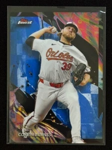 2024 Topps Finest - Uncommon Corbin Burnes #123 Sky Blue Refractor /150 ORIOLES - Picture 1 of 4