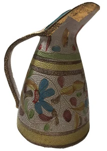 Vintage Italian Art Pottery Pitcher With Texture Small Chip On Rim See ALL Pics - Picture 1 of 9
