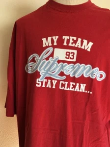 Vintage Y2K BADBOY SUPREME T SHIRT My Team Stay Clean 2XL Hip HopStreet - Picture 1 of 9
