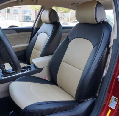for HYUNDAI SONATA 2015-2019 S.LEATHER CUSTOM FIT 2 FRONT SEAT COVER 13 COLORS - Image 1 of 4