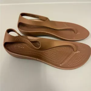 Crocs Serena Slide Sandals Women's/kids Size 4 brown rubber sandals - Picture 1 of 5