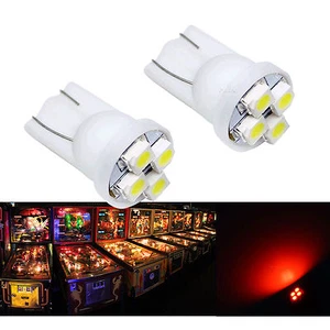 PA 10x #555 T10 4 SMD LED Arcade Pinball Máquina Bombilla Roja AC/DC 6,3V EE. UU. - Imagen 1 de 5