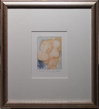 Jill Wilson (1951-) Exquisite Unique Original Etching Two Sensual Model Nudes