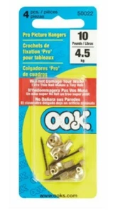 1 Pack Hillman OOK 4 piece 10 lb Professional Picture Hanger  - Picture 1 of 1