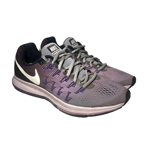 Nike Women Sz 8 Zoom Pegasus 33 Gray Purple Athletic Running Shoes 831356-003 - Picture 1 of 10