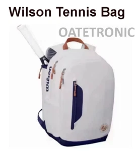 Mochila Tenis Wilson Roland Garros Blanca y Azul, 2 Raquetas - Totalmente Nueva - Imagen 1 de 4