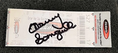 2002 Marlin Pittsburgh Pirates 8/6 Ticket Stub Signed Manny Sanguillen Autograph Cover