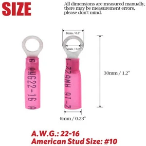 Heat Shrink Ring Spade Electrical Wire Connectors 10-22AWG Crimp Terminals - Picture 1 of 4