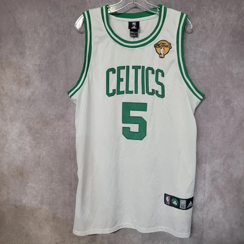 2010 Adidas Boston Celtics Kevin Garnett 5 NBA Finals Jersey Mens 50 XL Sewn Cover