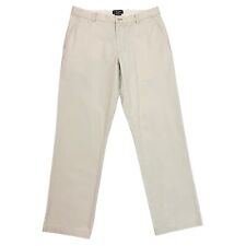 Chaps Chino Trousers Relaxed Fit White Mens 32W 30L Cotton Zip Fly