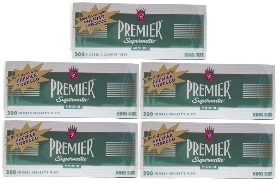 Premier Supermatic King Size Menthol Cigarette Filter Tubes 5 boxes - 3112-5 - Image 1 of 1
