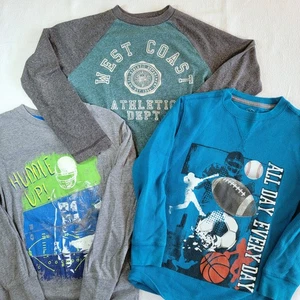 Lot Of 3 Long Sleeve T-Shirts Size 6-7 Football Basketball Soccer Back To School - Picture 1 of 10