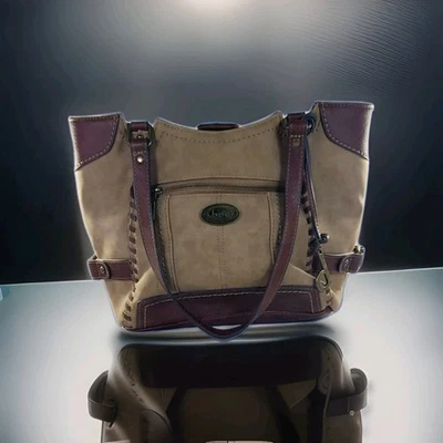 👜👜BOC Born Concepts Faux Leather Two-Tone Medium Satchel Shoulder Purse/Bag👜 - Image 1 of 4