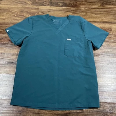 FIGS Leon Three-Pocket V-Neck Scrub Top Teal Men’s Medium FM1500 MINOR FLAW - Image 1 of 4