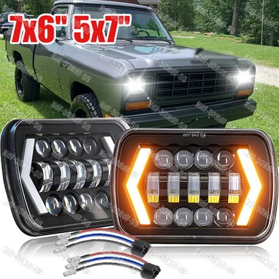 Faros LED PUNTO 2x 7x6 5x7 haz alto/bajo para Dodge Ram 50/ Ramcharger/W150 Foto 1 de 4