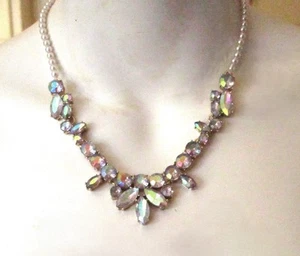 J Crew Opalescent Aurora Borealis Crystal Bead Bib Necklace J.Crew Crewcuts - Picture 1 of 6
