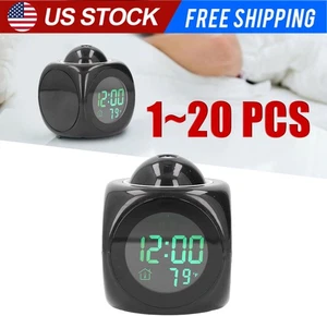 LED Projection Alarm Clock Digital LCD Display Voice Talking Weather Snooze USB - Picture 1 of 20