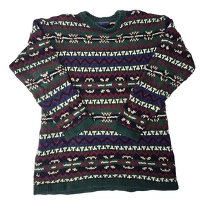 Vintage 90's Abercrombie & Fitch Fair Isle Chunky Knit Fishermancore Mens Medium - Picture 1 of 7