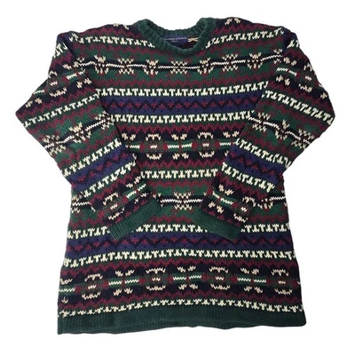 Vintage 90's Abercrombie & Fitch Fair Isle Chunky Knit Fishermancore Mens Medium - Image 1 of 4