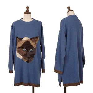 Krizia poi Cat Jacquard Alpaca Knit Sweater  Size M(K-161832) - Picture 1 of 12