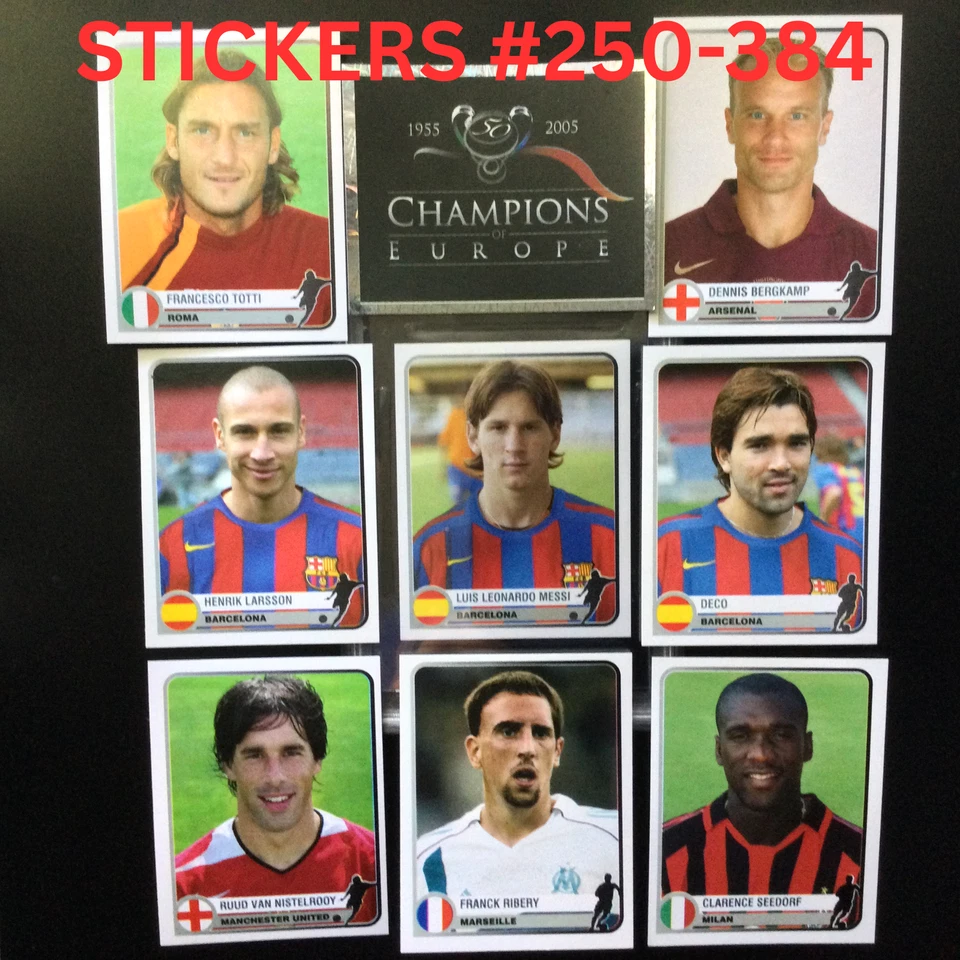 2005 Panini Champions of Europe Stickers  #250 - 384  You Pick to Complete Album - Image 1 of 1