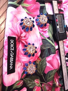 Dolce & Gabbana Button blue / gold 28 mm resin , Single ( one) made in Italy - Picture 1 of 3