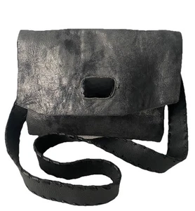 Artisan Genuine Leather Messenger Crossbody Bag Distressed Metallic RARE USA - Picture 1 of 15