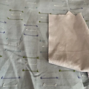 Vintage Cotton Fabric 1950-60 Pale Blue Slubbed Textured 2 Yd +17" x 38" W - Picture 1 of 12