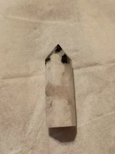 ~ Beautiful Healing Tourmalinated Quartz Obelisk Point Stone Wicca Pagan 47mm - Picture 1 of 4