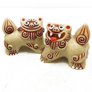 Kubakasaya Shisa Figur Okinawa Souvenir Eingangspaar N Mini Paar Shisa braun - Bild 1 von 5