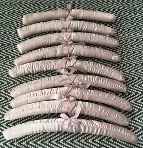9 x Perchas acolchadas satinadas rosa bebé - Imagen 1 de 3