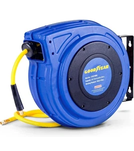 Goodyear Avvolgitubo Aria Retrattile 3/8" x 50' Tubo Polimerico 300PSI - BLU/GIALLO - Foto 1 di 8