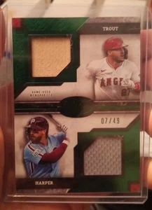 Mike Trout Bryce Harper 2025 Topps Tier One Dual Player Relic Memorabilia /49 - Picture 1 of 2