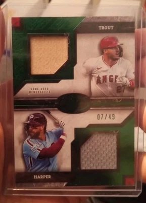 Mike Trout Bryce Harper 2025 Topps Tier One Dual Player Relic Memorabilia /49 - Image 1 of 2