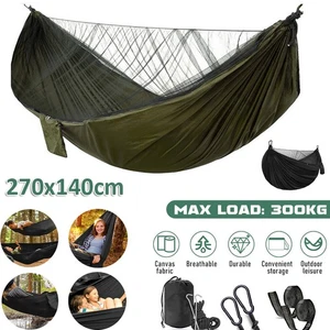 Outdoor Travel Camping Hanging Hammock Bed With Mosquito Net Swing Double Person - Picture 1 of 12