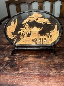 Vintage asiatische geschnitzte Kunst - 3D - mit zwei weißen Kranichen - Bild 1 von 16