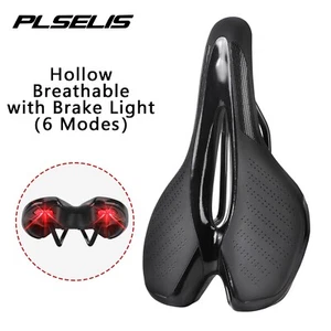 Road Bike Saddle Seat MTB Bicycle Comfort Seat Cushion with Rear Brake Light - Picture 1 of 8