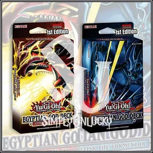 YuGiOh EGYPTIAN GOD DECK: 1ST EDITION SLIFER & OBELISK 80 CARDS SEALED🔥 - Picture 1 of 2