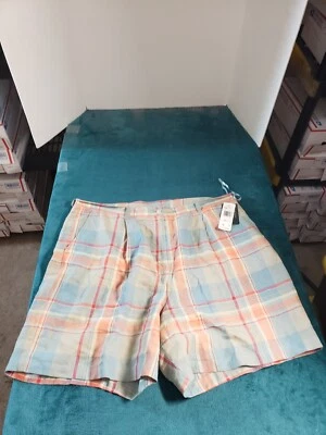Pantalones Cortos Lauren Ralph Lauren Talla 22 W Mujer Cuadros Lino Claro Damas Verano Nuevos con Etiquetas Foto 1 de 4