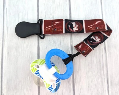 Florida State Pacifier Clip Pacifier Holder Baby Shower Gift College Pacifier - Image 1 of 3