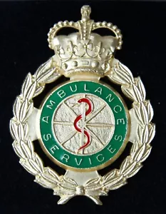 SOLID SILVER AMBULANCE SERVICE CROWN CAP BADGE LTD ED - Picture 1 of 2