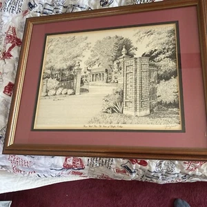 Jerry Miller Signed & Framed (2) Pfeiffer College Art Prints - Picture 1 of 15