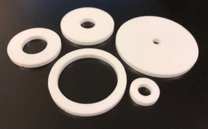 Weiße Acryl Unterlegscheiben - 3 mm dick - Größen 10 mm bis 50 mm Durchmesser - 10er Pack - Bild 1 von 12