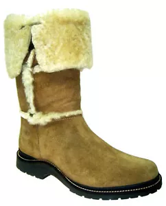 Botas de cuero para mujer L.L.Bean caqui con piel neutra - Imagen 1 de 4