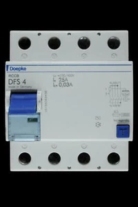 DOEPKE 25 AMP 30mA FOUR POLE RCCB TYPE AC DFS4 - Picture 1 of 6
