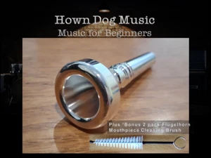 Hown Dog Music FLUGELHORN MOUTHPIECE Yellow Brass -Silver Plated 1 1/2CFL/1.5CFL - Picture 1 of 7