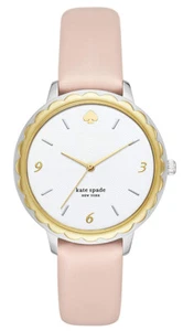 Kate Spade KSW1507 Metro White Dial Beige Leather Strap Women's Watch - Picture 1 of 3